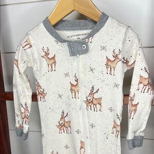 Burt's Bees Baby Cream and Gray Reindeer Onesie